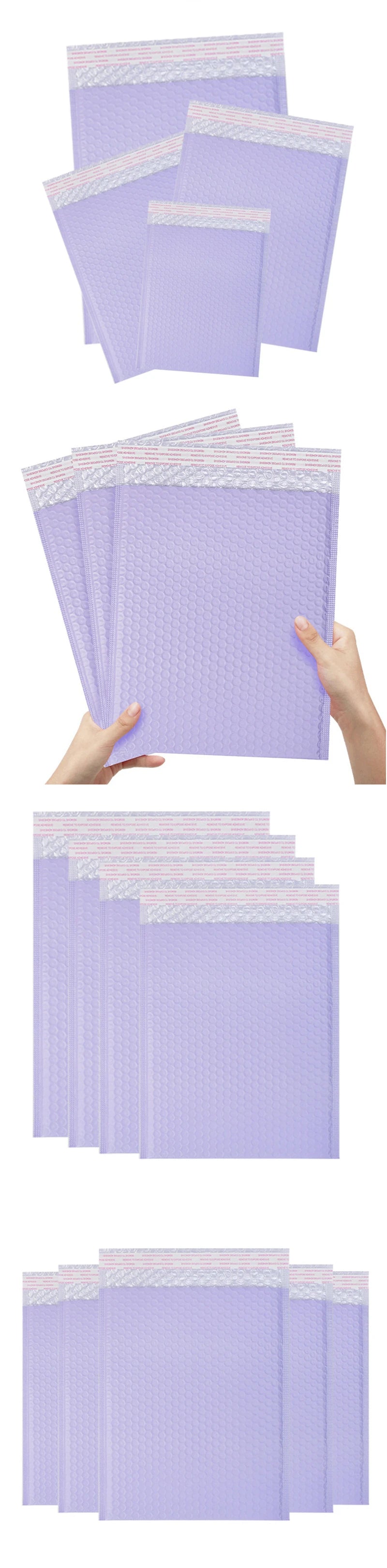 20pcs Bubble Mailers Poly Padded Mailing Packaging Padding Self Seal Bag Shipping Envelope Mailer Purple Envelopes Bags Big Size