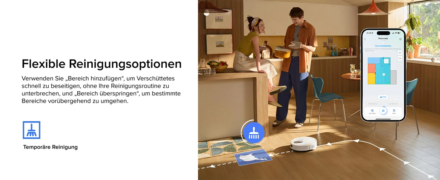 Roborock Q7 L5 robot vacuum cleaner (Q5 Pro upgraded version) has 8000Pa super suction, double anti-entanglement, precise LiDAR navigation, and intelligent restricted area.