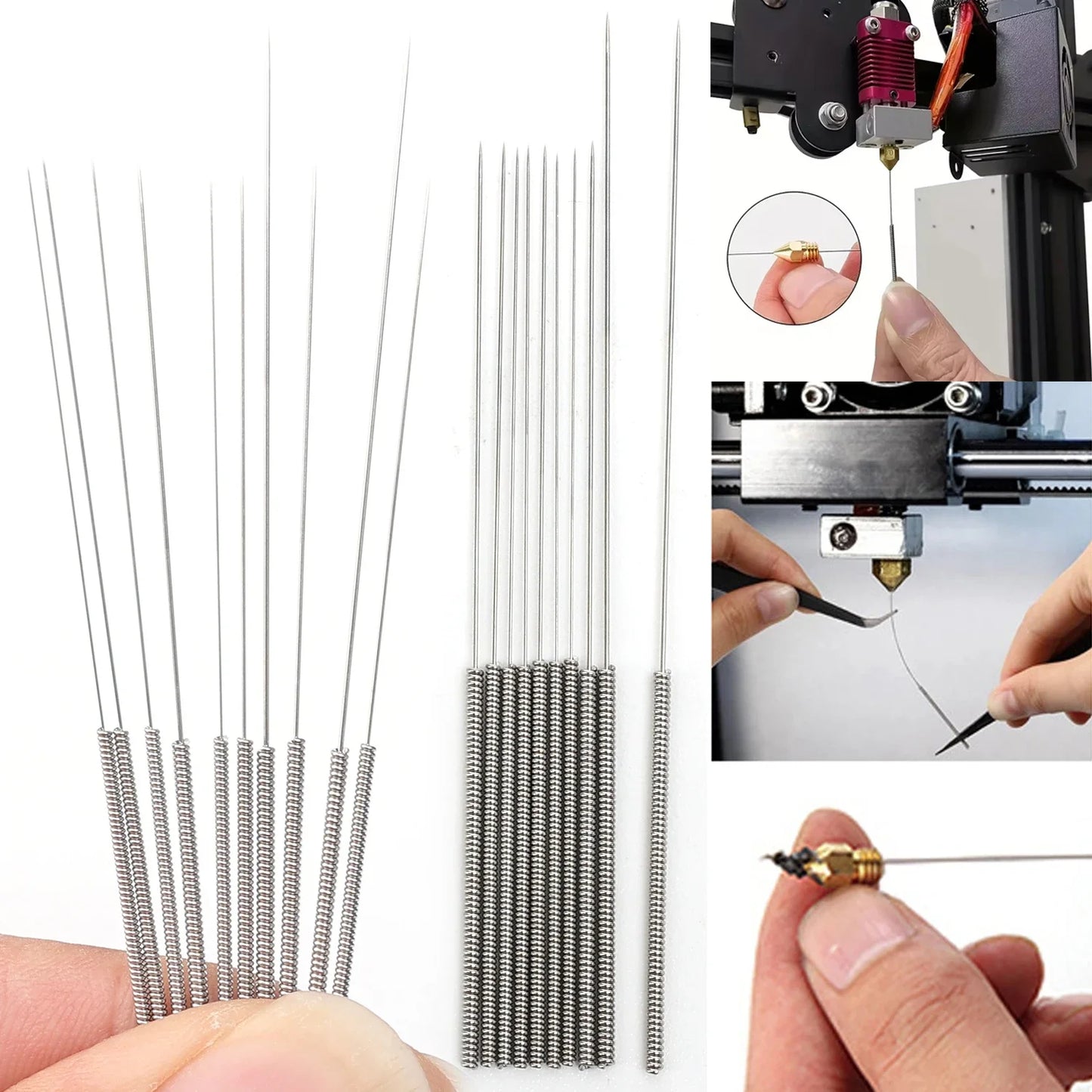 Stainless Steel Wiper Nozzle Cleaning Kit for Unclog Car Glass 3D Printer JetsGas Stoves Shower Heads Cleaning Needle Set