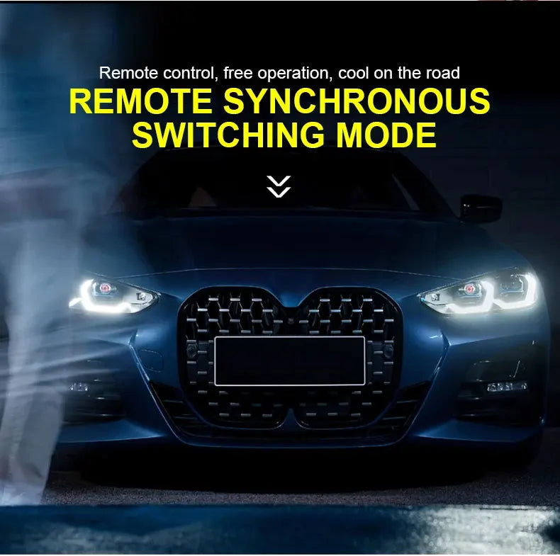 LED Car Dynamic Devil Eye Large Light 3-inch 33 Mode Car Light Remote Modification Eagle Eye 3D Lens Dynamic Pupils Headlight
