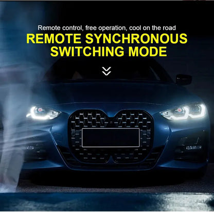 LED Car Dynamic Devil Eye Large Light 3-inch 33 Mode Car Light Remote Modification Eagle Eye 3D Lens Dynamic Pupils Headlight