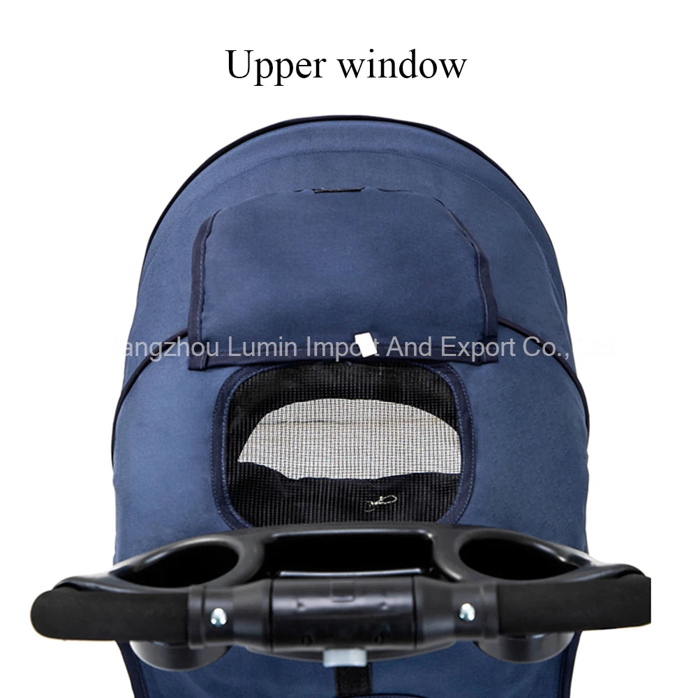 Pet Stroller Luxury Folding Dog Stroller Outdoor Pet Trolley Carrier Travel Large Wheels