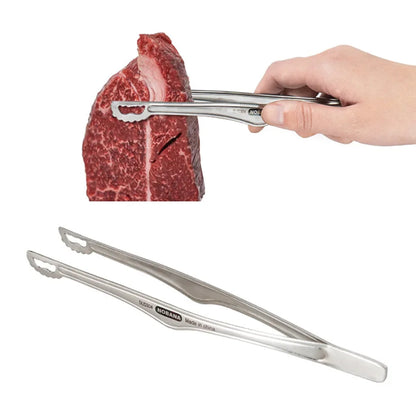 NOBANA Camping Clip Stainless Steel Kitchen Beef Food Tongs Ultralight Heat-Resistant Reusable Camping Cookware for BBQ Picnic