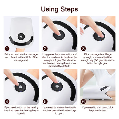 Smart Airbag Hand Massager Wireless Electric Hot Compress Carpal Tunnel Palm Acupoint Massager Vibration Kneading Finger Relax