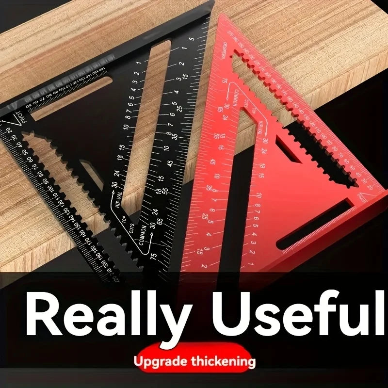 7/12 Inch Precision Aluminum Woodworking Angle Ruler with Serrated Edges, Suitable for Precision Measurement