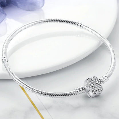 Bracelet Original 925 Sterling Silver Charm Bracelet 17-20CM Love Heart Pave Zirconia Bracelet for Women DIY Charm Jewelry Gifts