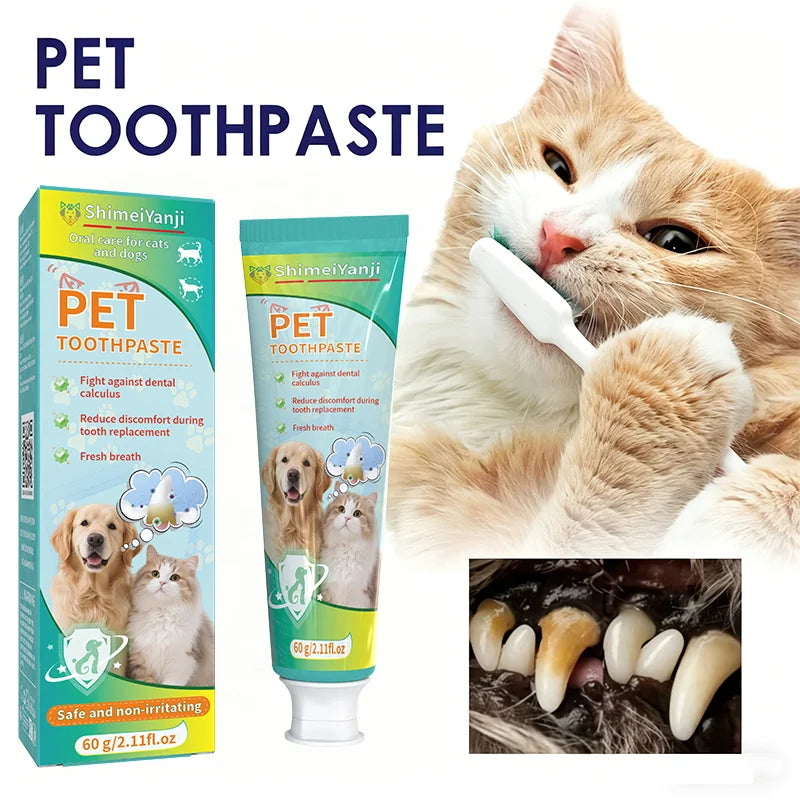 Pet Toothpaste Edible Formula Tartar Control Freshens Breath Gentle Oral Cleaning for Dogs Cats All Breeds Daily Use.