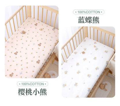 1pcs 130*70CM Breathable Cotton Fitted Crib Sheets for Baby Crib Mattress Cover Soft Bedding Set of Solid Color Infant Bed Sheet