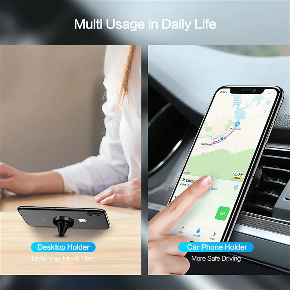 Magnetic Car Mobile Phone Holder Air Vent Clip Smart Phone Stand Mini Magnetic Car GPS Bracket For iPhone Huawei Xiaomi Realme