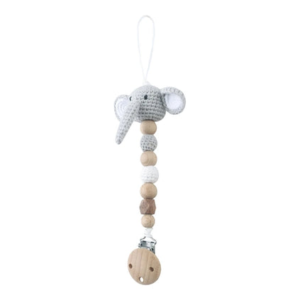Baby Pacifier Clip Crochet Koalas Handbell Rattle Doll Teether Pacifier Chain Clips Set Dummy Chain Cartoon Teething Toy