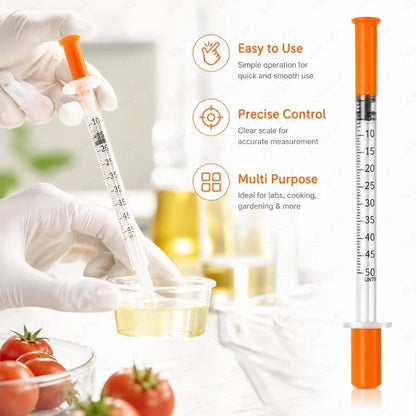 Individually Wrapped Manual Push Veterinary Plastic Syringes With Needles Disposable Style For Lab Pets Pigs And  Farm Livestock