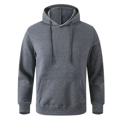 Men's and Women's Warm Sweatshirt Casual Solid Color Streetwear Pullovers Sport Fitness Pocket Hoodies Multi Color