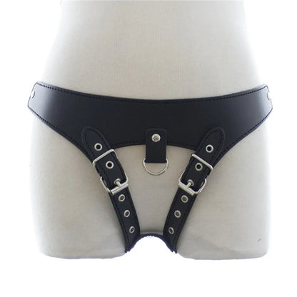 Erotic Underwear Thong PU Leather Male Chastity Panties Cock Penis Sleeve Ring Harness Straps BDSM Restraint  Belt for Men