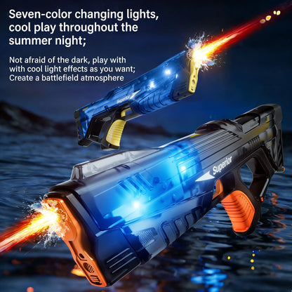 New Electric Water Guns Children Wholesale AutomaticWater Absorption Battery DisplayLarge Capacity Boys' Water PlayToyWater Gun