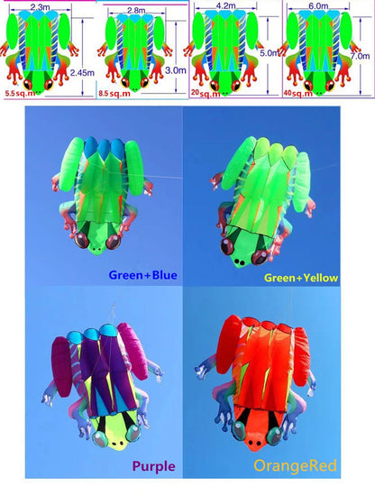 Frog kite cometas profesionales kite flying cerf volant gonflable outdoor games aquilone acrobatico vlieger haspel parplan pipa