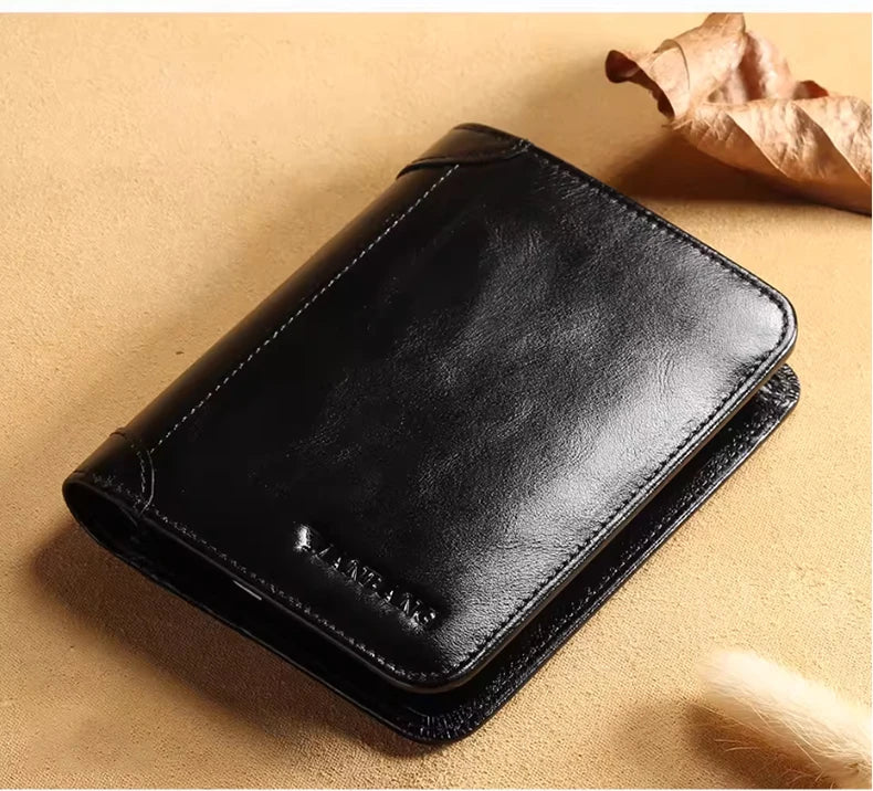 ManBang Classic Style Wallet Genuine Leather Men Wallets Short Male Purse Card Holder Wallet Men Fashion High Quality