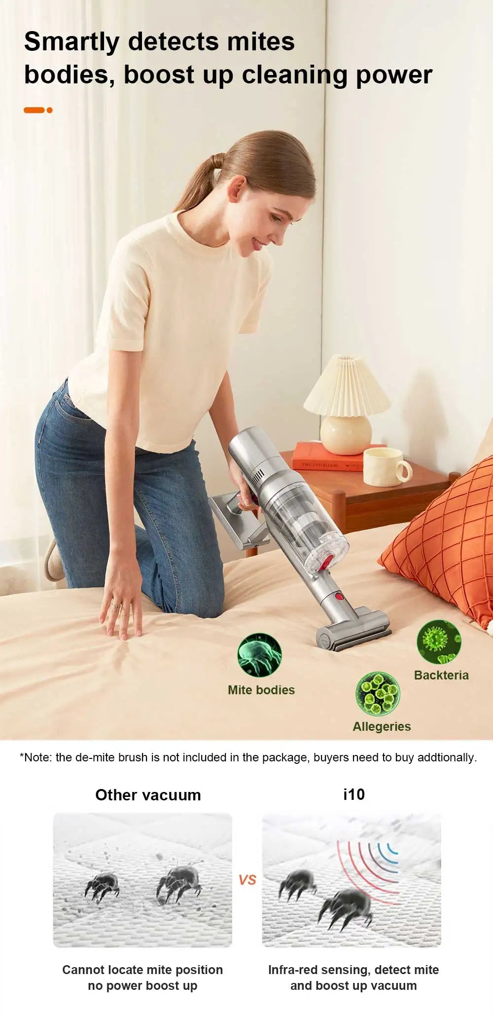 Handheld Cordless Wireless Vacuum Cleaner Liectroux I10, 27000PA, Smart Dust Detection, Big Touch Screen, Auto Speed