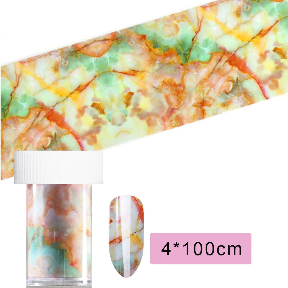 16Pc Holographic Nail Foil Set Starry Transfer 20*4cm Sticker Laser Flowers Leopard Mix Design Decal DIY Nail Art Decoration