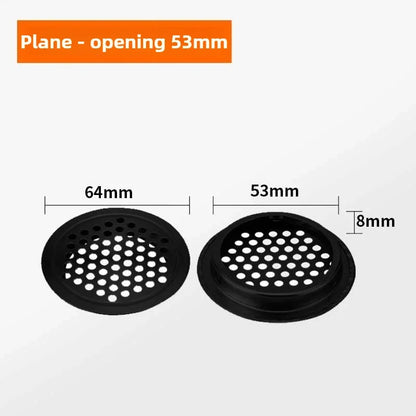 10pcs Round Cabinet Air Duct Vent Dia.19-53mm Stainless Steel Louver Mesh Hole Plug Decoration Cover Wardrobe Grille Ventilation