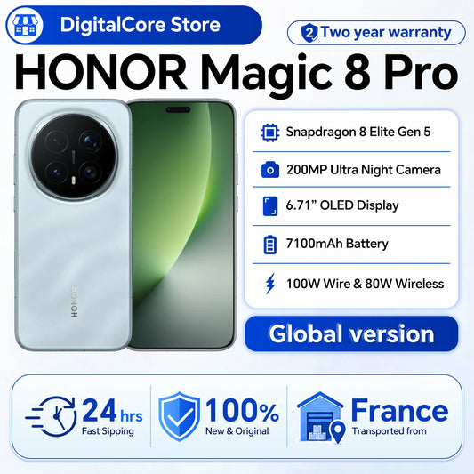 Global Version Honor Magic 8 Pro 5g Smartphone Snapdragon 8 Elite Gen 5 200Mp Aimage Camera 7100Mah 100W 6.71'' Oled Nfc Esim Honor Phone