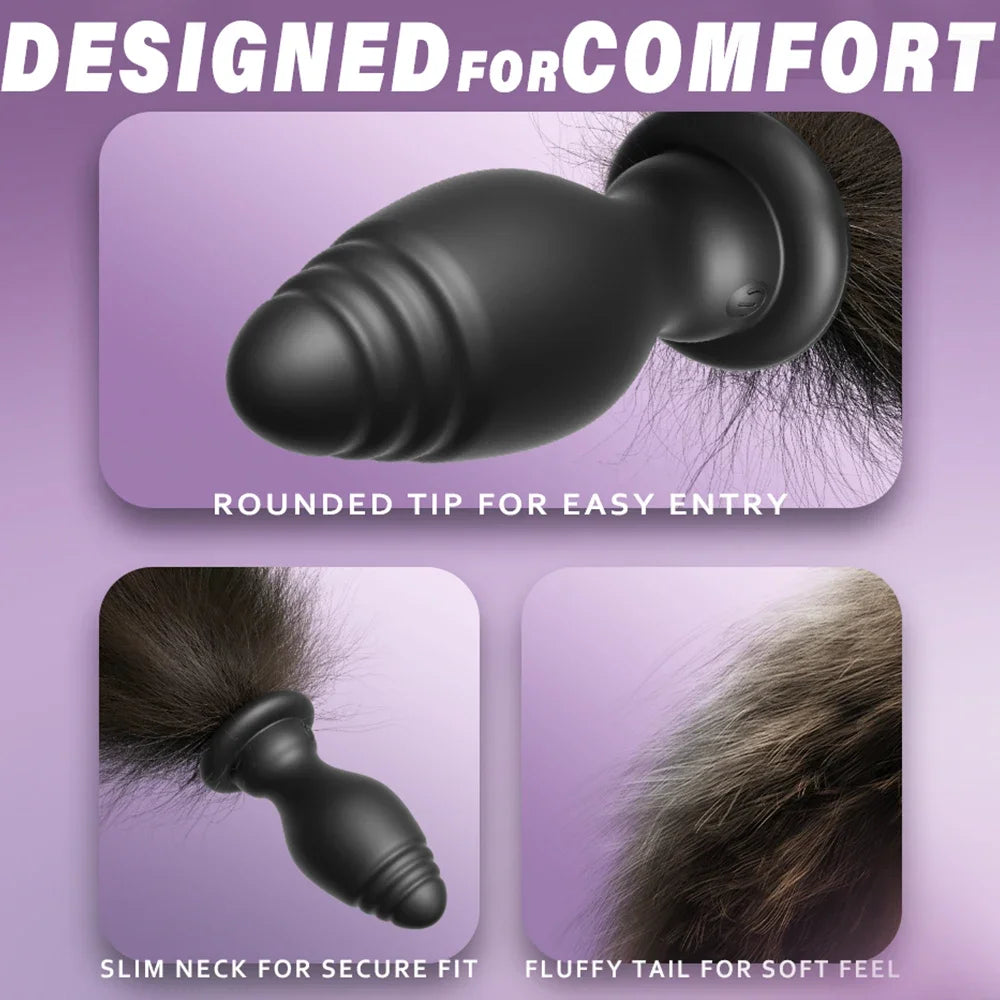 Anal Plug Sexy Fox Tail Vaginal Plug Dildo Masturbation Anal Vibrator Prostate Massager Female Masturbator Anal Masturbating