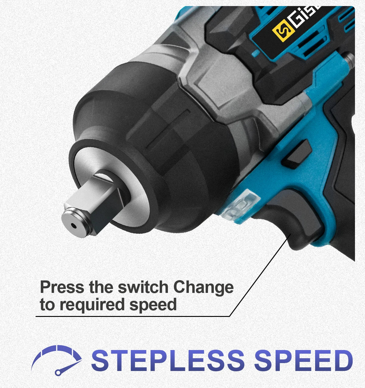 Gisam 2800N.M Brushless Electric Wrench 1/2 Inch Cordless Impact Wrench Electirc Screwdriver Drill For Makita 18V Battery Pin