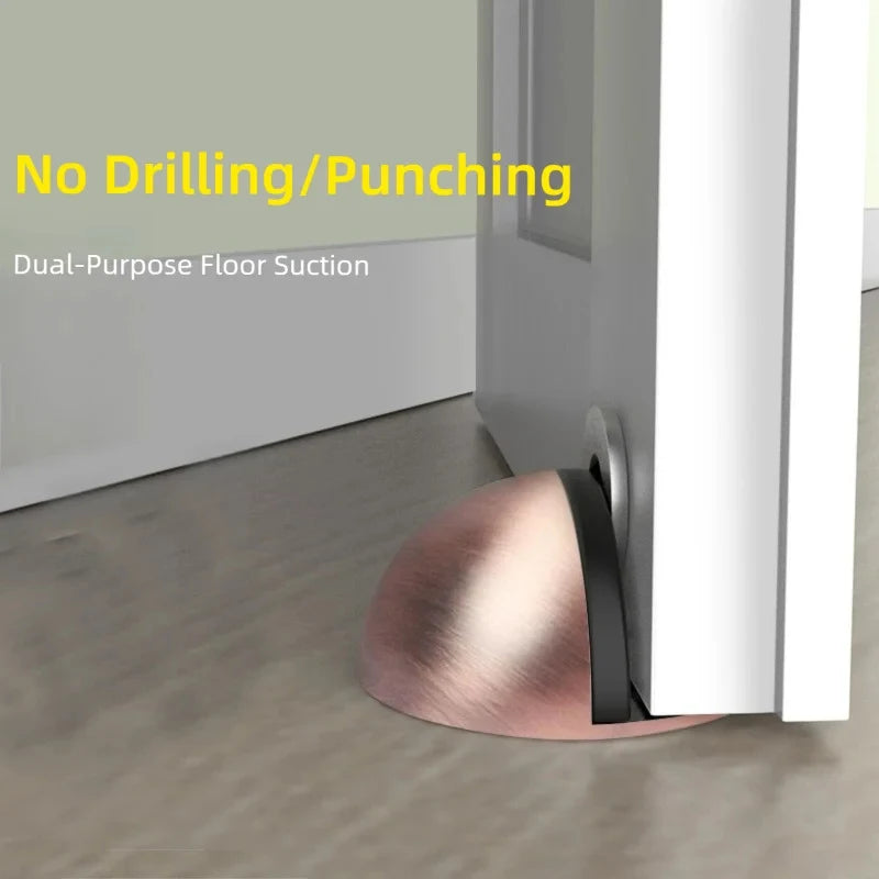 No-Drill Magnetic Door Stopper: Silicone Anti-Collision Buffer for Glass & Bedroom Doors - Windproof Floor Mount