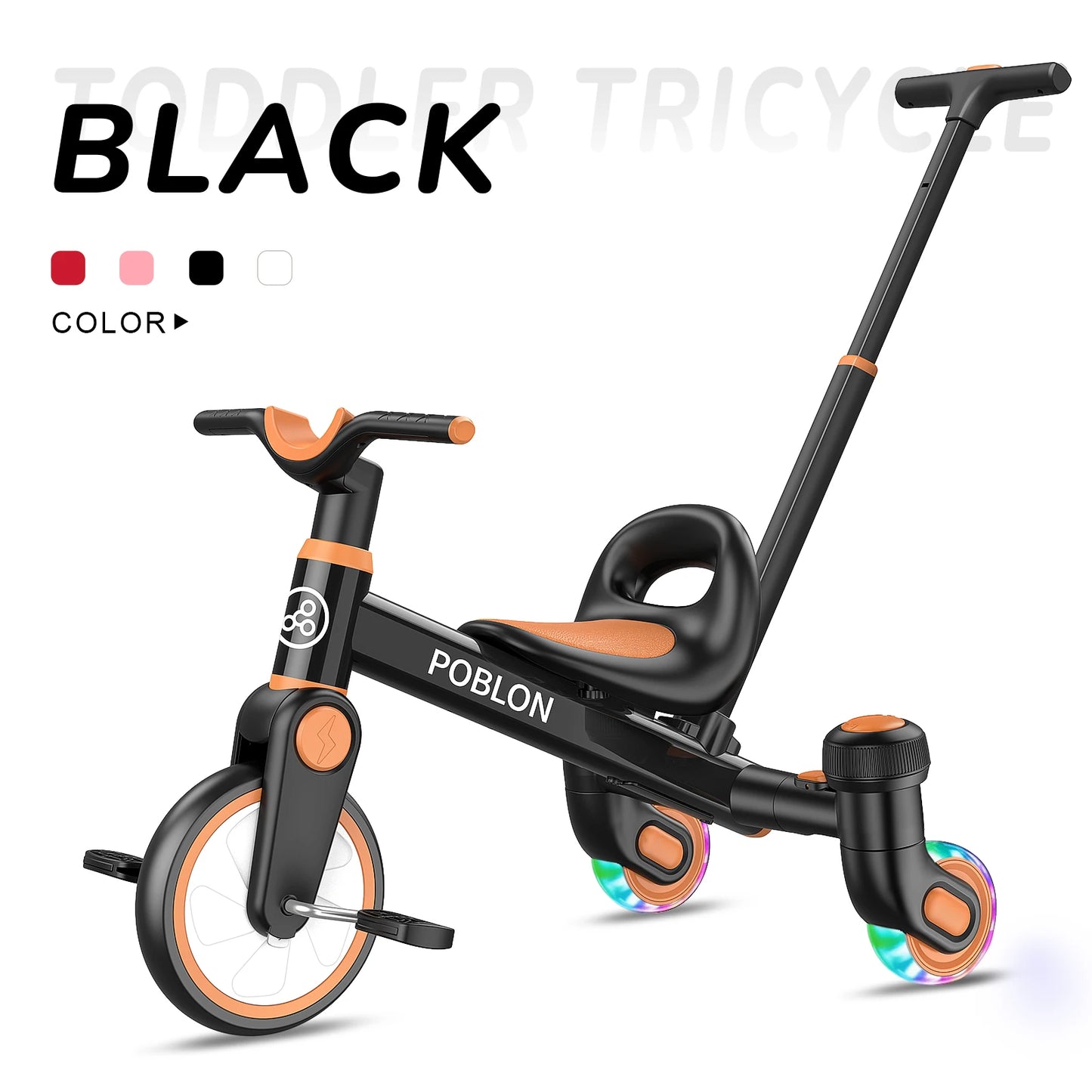3-IN-1 Drift Trike Toddler Tricycle For 1.5-5 Years Old 360° Spin Light Up Wheels Adjustable Seat 3 Ride Modes Strong Frame Easy Assembly Toddler Bike For Boys And Girls