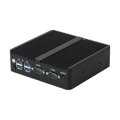BEBEPC Fanless Industrial Mini PC with Intel Celeron J6412 J1900 Support Linux Computer with 2xRS232/485 2xGbE LAN Win10 Ready