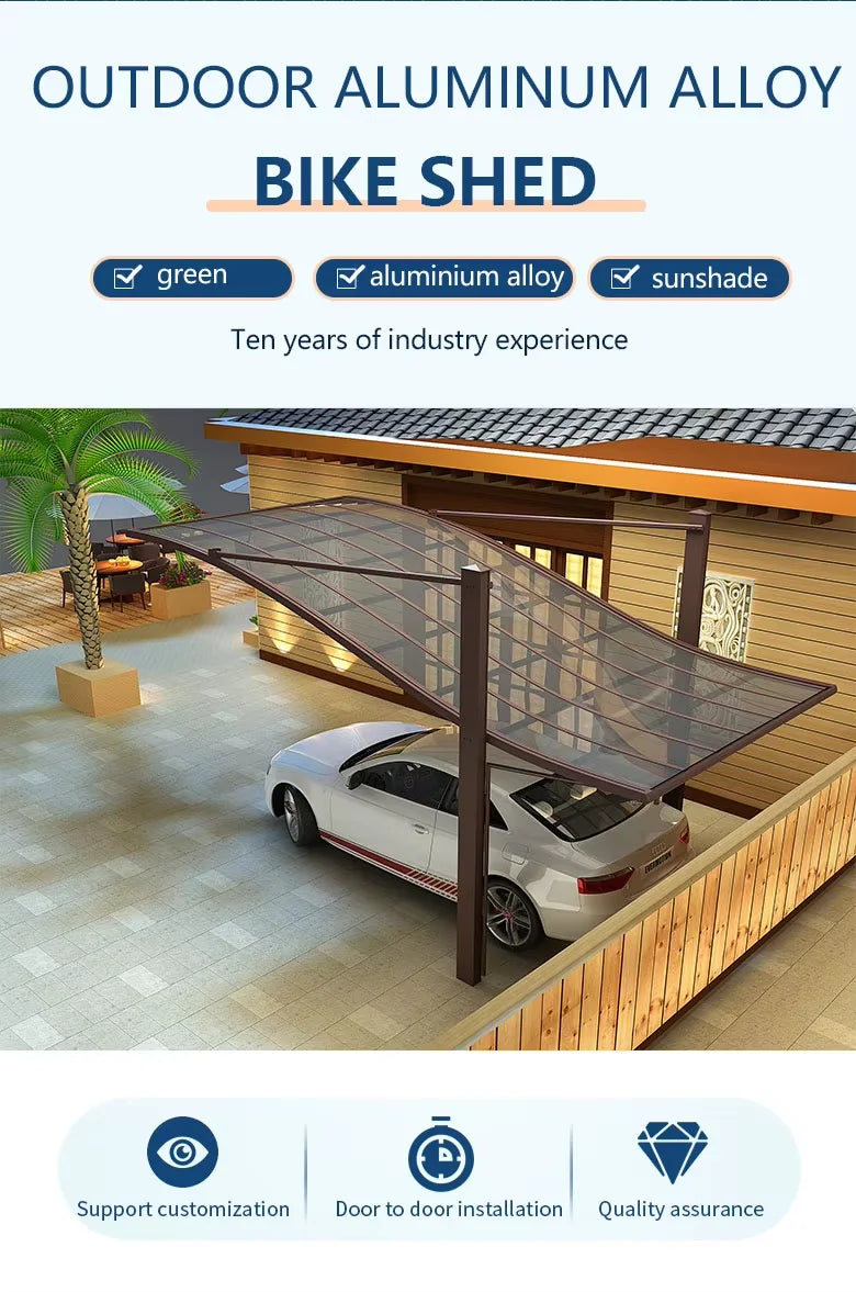 Home Villa Gazebos Garden Outdoor Canopy Tent Modern Custom Parking Shed Sunshade Awning Patio Pergola Aluminum Alloy Carport