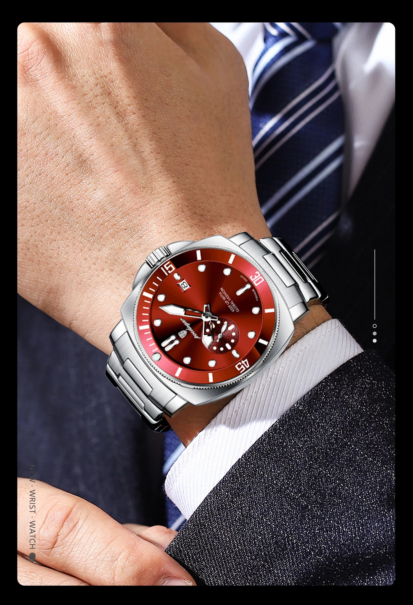 POEDAGAR Luxury Trendy Men Watch Waterproof Luminous Date Stainless Steel Male Watch Quartz Business Sports Men's Watches Reloj