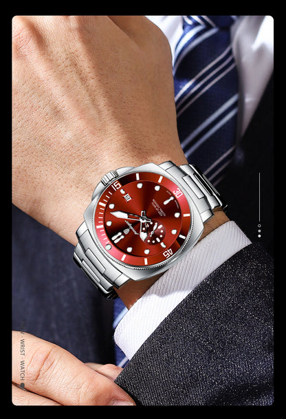 POEDAGAR Luxury Trendy Men Watch Waterproof Luminous Date Stainless Steel Male Watch Quartz Business Sports Men's Watches Reloj