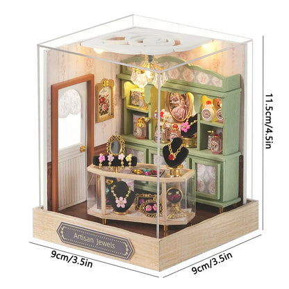 Mini Doll House DIY Small House Kit Handmade 3D Puzzle Assembly Model Building Room Bedroom Decoration Wooden Craft BirthdayGift