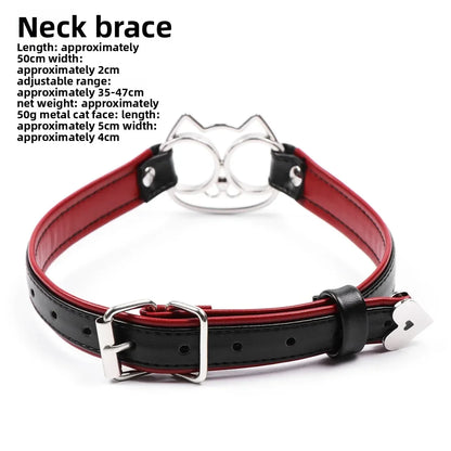 Sexy PU Leather Choker Collar for Women Gothic Punk Spike Heart O-Ring Bell Bondage Slave Neck Strap BDSM Role Play Accessory