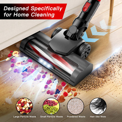 Cordless Vacuum Cleaner, 32KPA Househeld Stick Vacuum Cleaner With LED Lights, Foldable Tube, Washable Hepa Filtration, Self-standing, 4000mAh Battery, Multifunction Accessories, Lightweight Vacuum For Hardwood Floor Carpet P