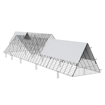 Portable Chicken Tunnel 729x200x61.5 cm, Outdoor Run with Corner Frame, 2 Sets, for Chickens Ducks Rabbits