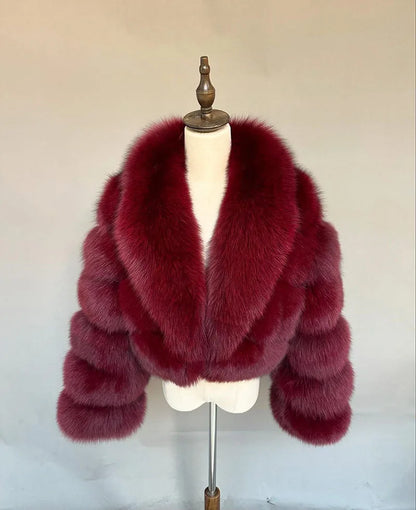 ZADORIN Luxury Big Collar Spliced Cropped Faux Fur Coat Woman Clothing Thicken Furry Faux Fur Jacket Winter Fur Coats Top Mujer
