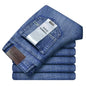 2026 Brand Slim Washed Jeans Casual Straight Stretch Fashion Classic Blue Black Work Denim Trousers Male Brand Clothing