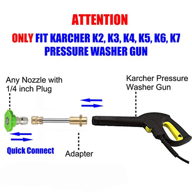 ROUE High Pressure Washer Car Washer Extension Lance Nozzle 1/4" Quick Connector  for Parkside Karcher Stihl Nilfisk Bosch