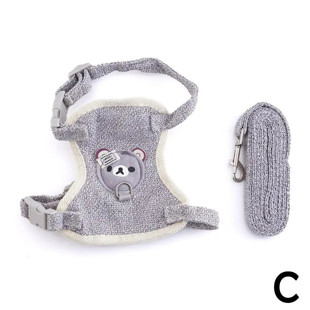 Newest Cute Cat Harness and Leash Set Bunny Pet Accessories Vest Harnesses Small Dog Leashes for Outdoor Walking Pets Supplies