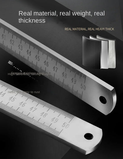Engineered for Emergencies: 50cm Stainless Steel Ruler with Hardened Tip for Measurement | Drafting Multi‑Tool&Window-Breaking