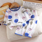 1Set Summer Pour Cotton Boy Girl Outfit Baby Infant T-shirt+Pant Set Kid Cartoon Clothe Set Children Solid Air Conditioning Suit