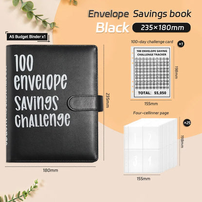 Save Savings Challenges Loose-Leaf Binder Budget Binder with Cash Envelopes Money Organizer System 100 Envelope Challenge Binder