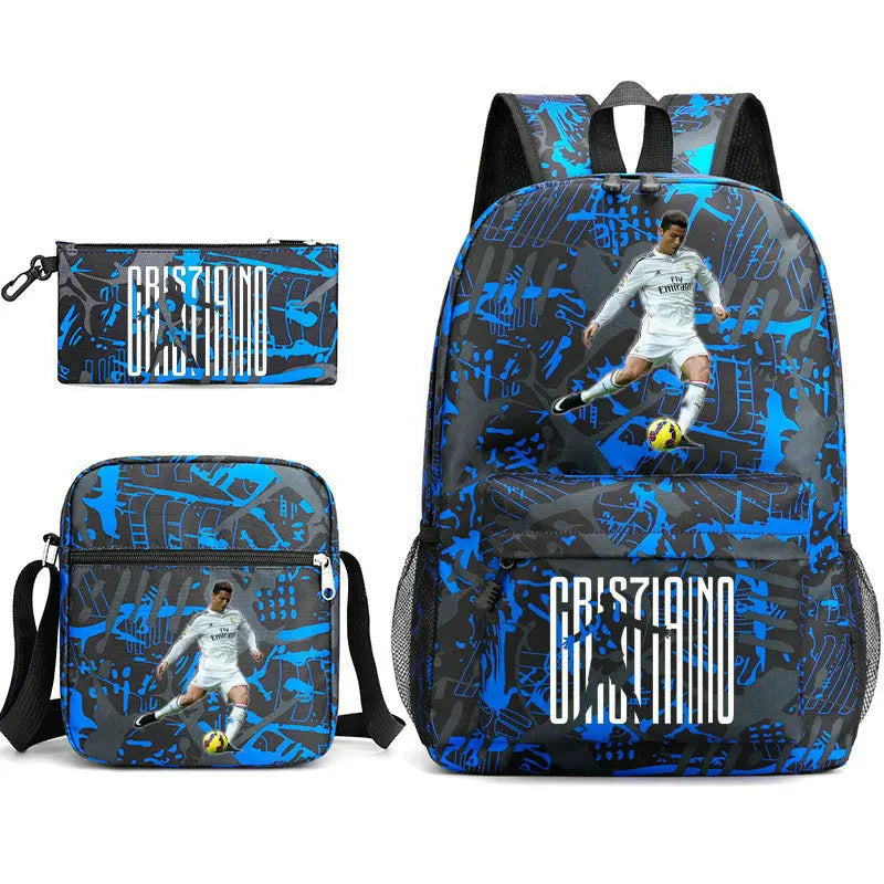 3pcs Simple Lightweight Backpacks CR7 Sports Casual Travel Outdoor Backpacks Teens Laptop Mochilas sac a dos