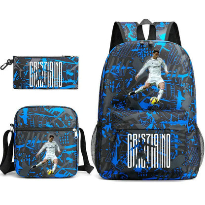 3pcs Simple Lightweight Backpacks CR7 Sports Casual Travel Outdoor Backpacks Teens Laptop Mochilas sac a dos