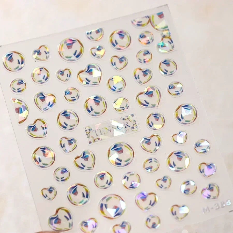 Colorful Bagful Jellyfish Bubbles Swimming Rings Rainbow Stars Ocean Starfish Self Adhesive 5D Nail Art Sticker Manicure Decal