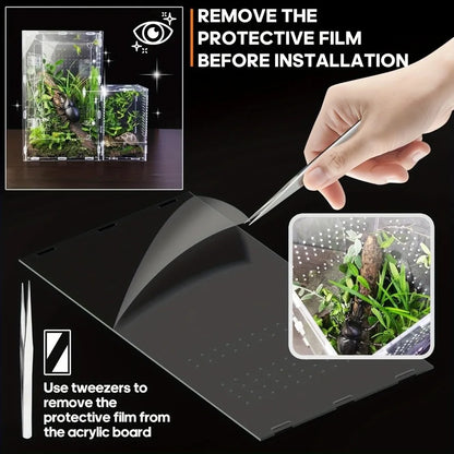Acrylic Jumping Spider Enclosure Buckle Lock Escape Proof Reptile Feeding Tank Transparent Ventilated Spider House