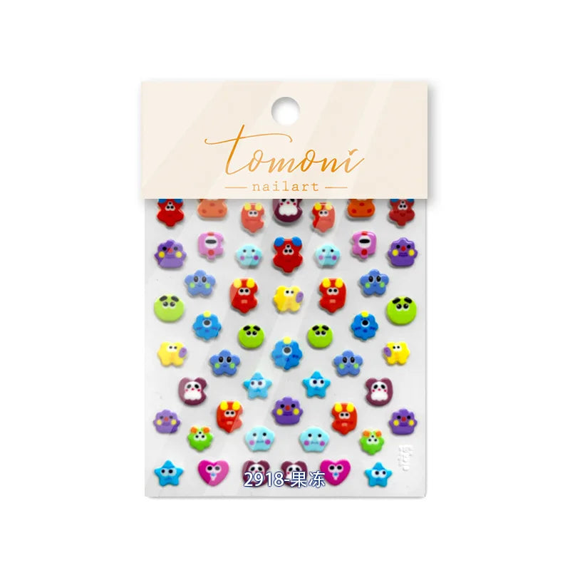 Line Flower Powder Blusher Love Heart High Quality Jelly Series Adhesive Nail Sticker Nail Art Decoration Decals Design T-2830