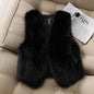 Autumn winter Imitation Fox fur vest Jacket For women Fashion Thick V-neck sleeveless Coat Female Short Faux Fur Waistcoat Tops