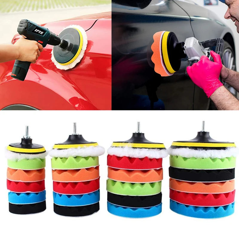 8Pcs Car Polishing Kit Polish Pad 3/7/5 Inch Car Polishing Disc Waxing Sponge Car Polisher Buffing For Car Polisher Accessories